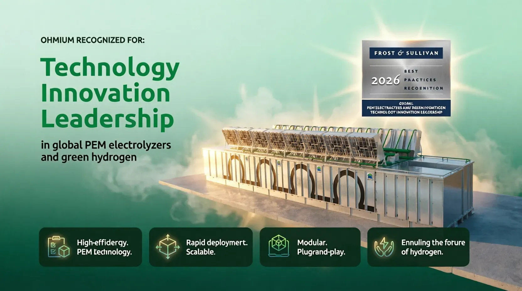 Ohmium Wins Frost & Sullivan 2026 Innovation Award for PEM Electrolyzers